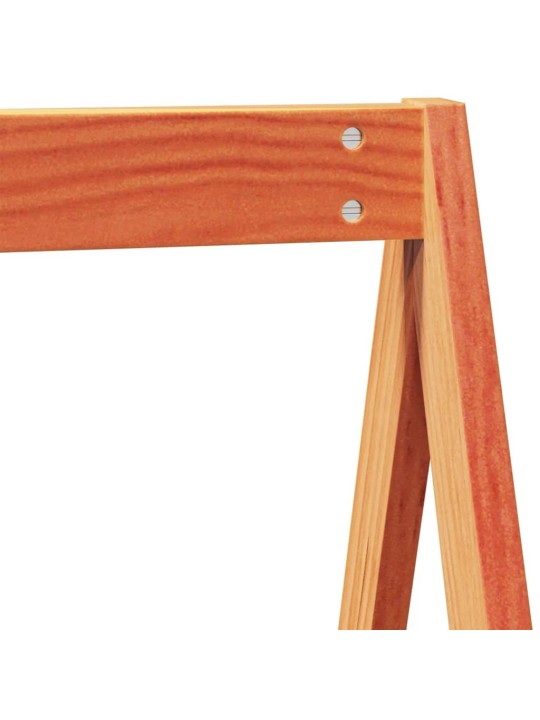 Augstā gulta ar jumtu vaska brūnas 75x190 cm priedes masīvkoks