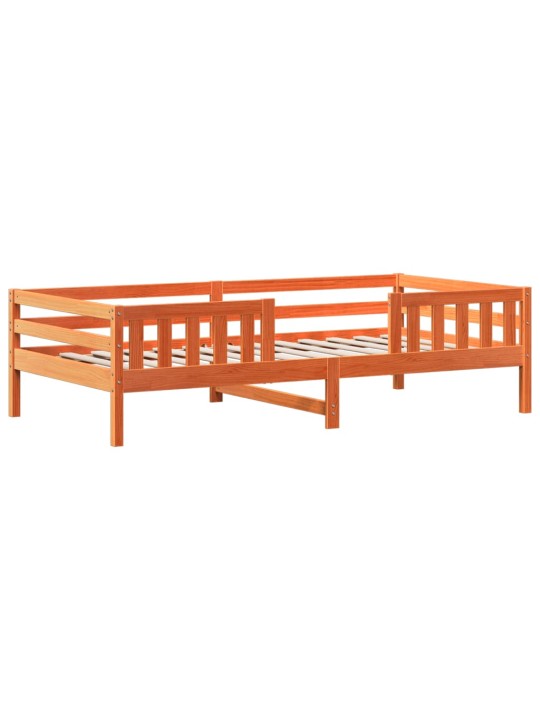 Gultas rāmis ar jumtu, vaska brūna, 75x190 cm, priedes koks
