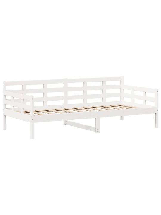 Dienas gulta ar jumtu bez matrača balts 80x200 cm masīvkoks