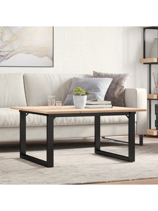 Kafijas galdiņš, o-rāmis, 90x90x45 cm, priedes koks, tērauds
