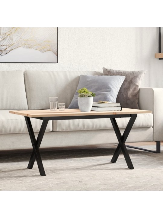 Kafijas galdiņš, x-rāmis, 90x40x45 cm, priedes koks, tērauds