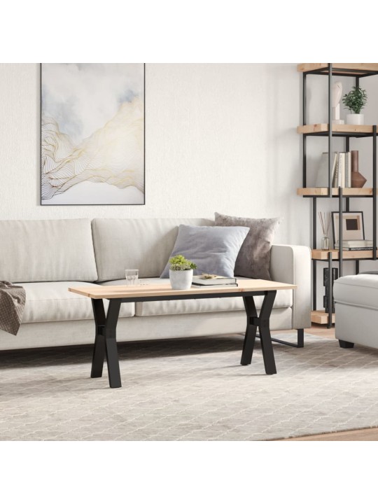 Kafijas galdiņš, y-rāmis, 110x40x45 cm, priedes koks, tērauds