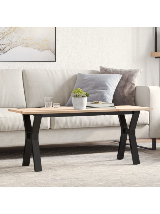 Kafijas galdiņš, y-rāmis, 110x40x45 cm, priedes koks, tērauds