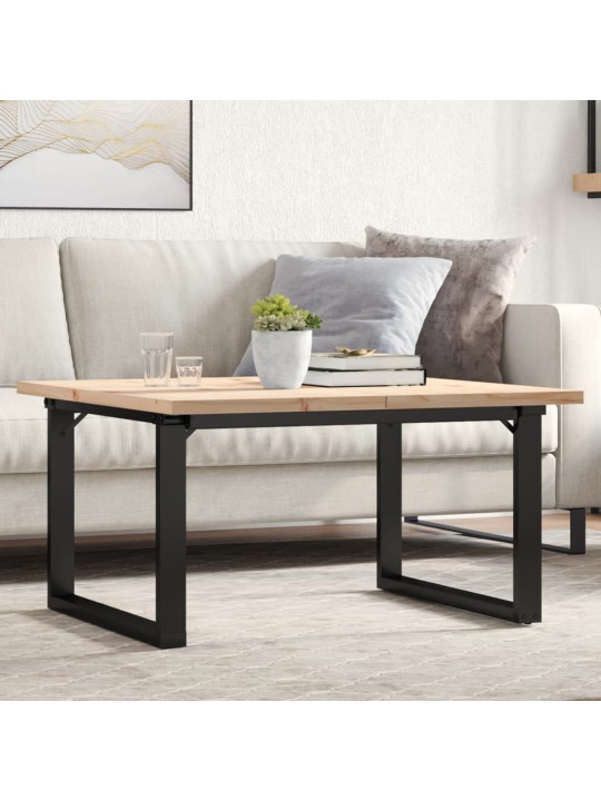 Kafijas galdiņš, o-rāmis, 90x90x45,5 cm, priedes koks, tērauds