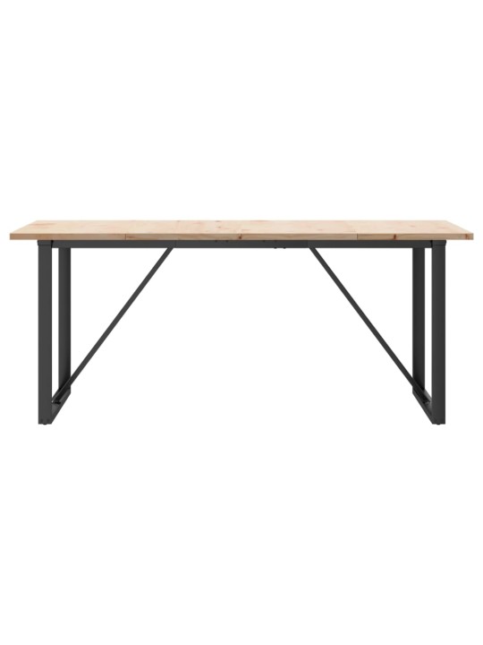 Virtuves galds, o-rāmis, 180x90x75,5 cm, priedes koks, tērauds
