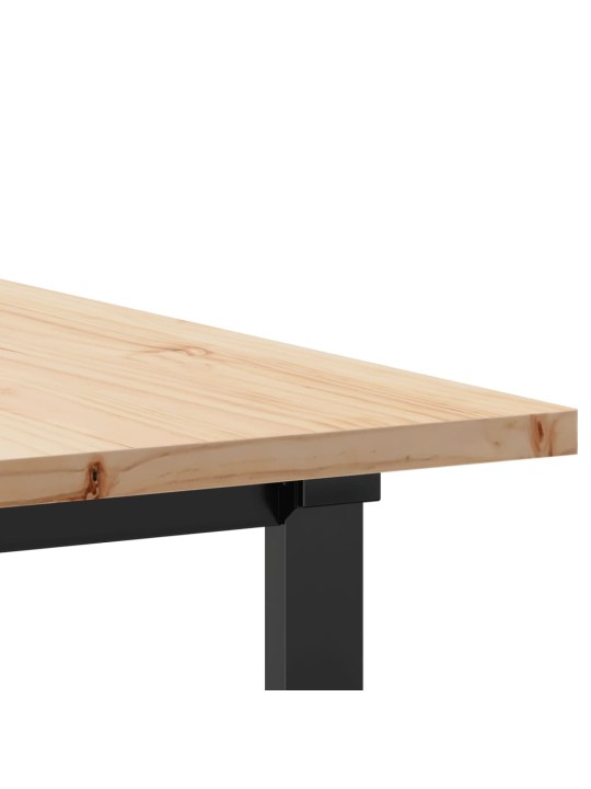 Virtuves galds, o-rāmis, 180x90x75,5 cm, priedes koks, tērauds
