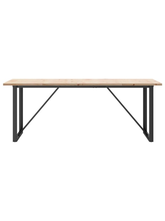 Virtuves galds, o-rāmis, 200x100x75,5 cm, priedes koks, tērauds