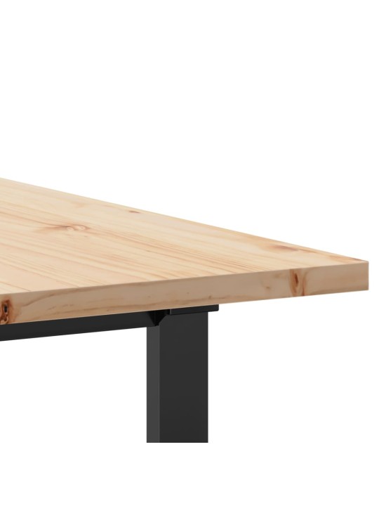 Virtuves galds, o-rāmis, 200x100x75,5 cm, priedes koks, tērauds