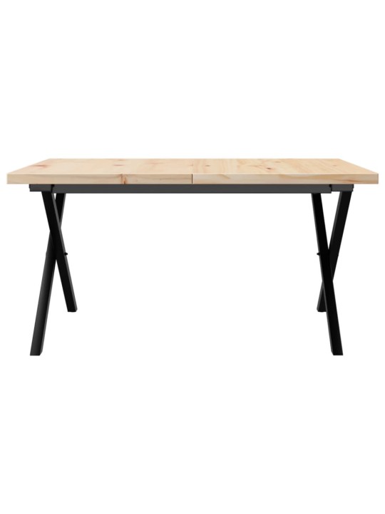 Kafijas galdiņš, x-rāmis, 80x80x45,5 cm, priedes koks, tērauds