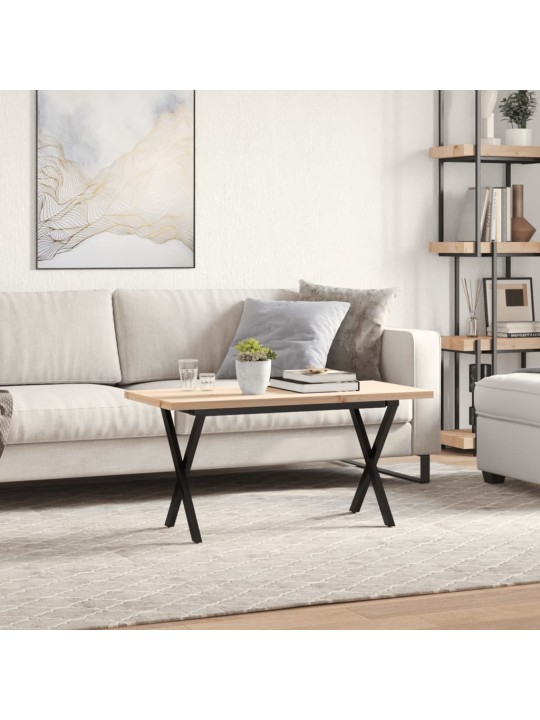 Kafijas galdiņš, x-rāmis, 90x40x45,5 cm, priedes koks, tērauds