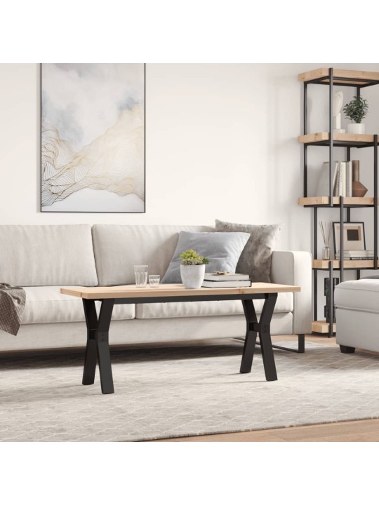 Kafijas galdiņš, y-rāmis, 110x40x45,5 cm, priedes koks, tērauds