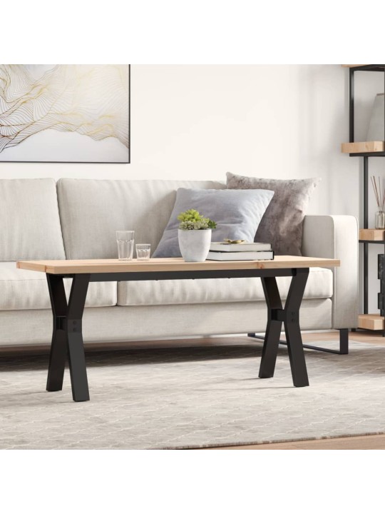 Kafijas galdiņš, y-rāmis, 110x40x45,5 cm, priedes koks, tērauds