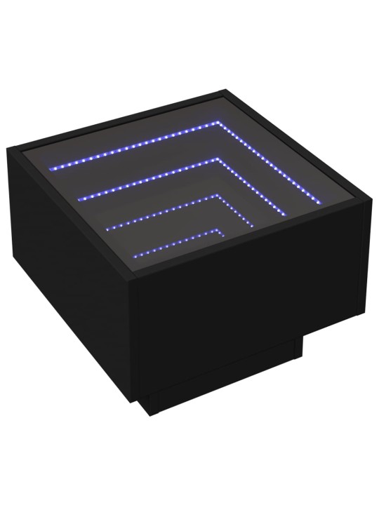 Kafijas galdiņš ar led, melns, 40x40x30 cm, inženierijas koks