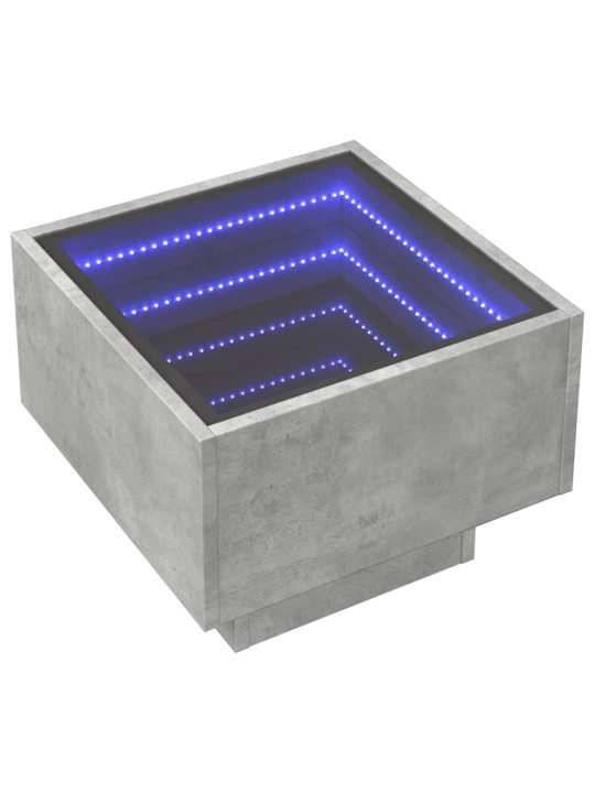 Kafijas galdiņš, ar led, pelēks, 40x40x30 cm, inženierijas koks