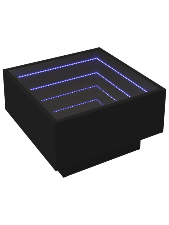Kafijas galdiņš ar led, melns, 50x50x30 cm, inženierijas koks