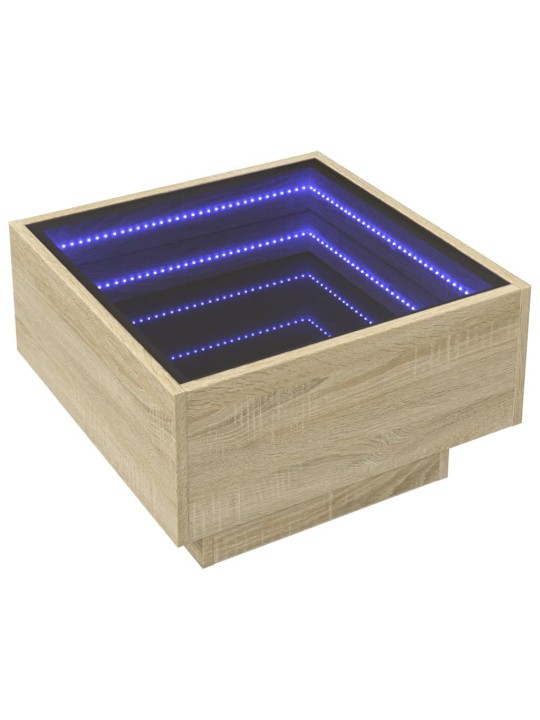 Kafijas galdiņš ar led, ozola, 50x50x30 cm, inženierijas koks