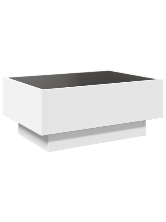 Kafijas galdiņš ar led, balts, 70x50x30 cm, inženierijas koks