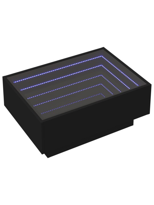Kafijas galdiņš ar led, melns, 70x50x30 cm, inženierijas koks