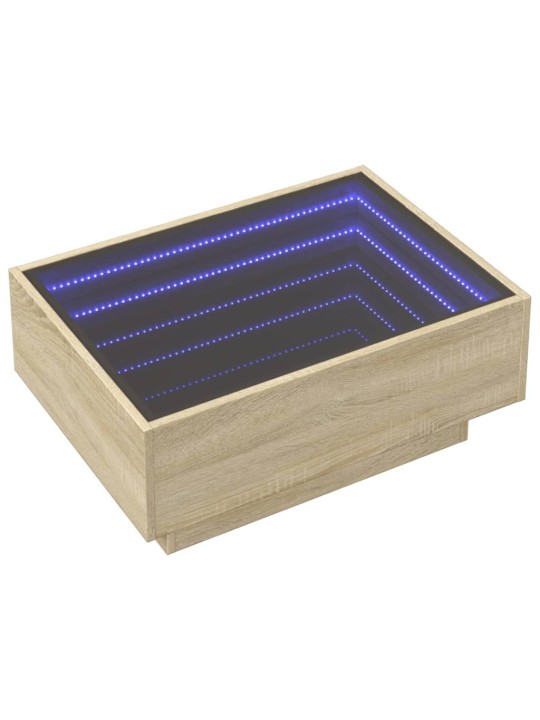 Kafijas galdiņš ar led, ozola, 70x50x30 cm, inženierijas koks
