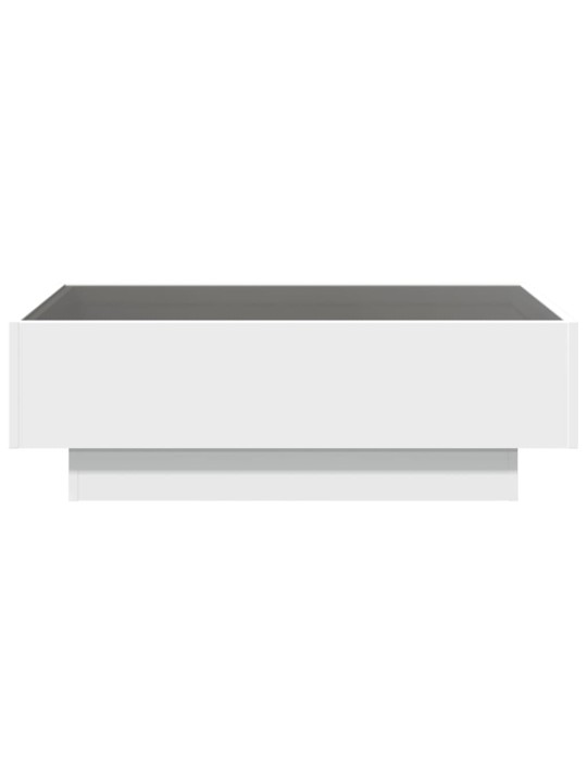 Kafijas galdiņš ar led, balts, 90x50x30 cm, inženierijas koks