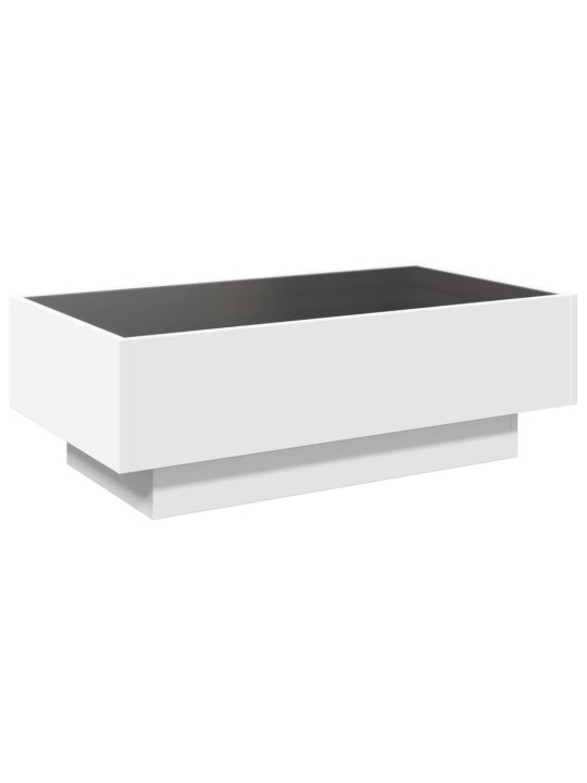 Kafijas galdiņš ar led, balts, 90x50x30 cm, inženierijas koks