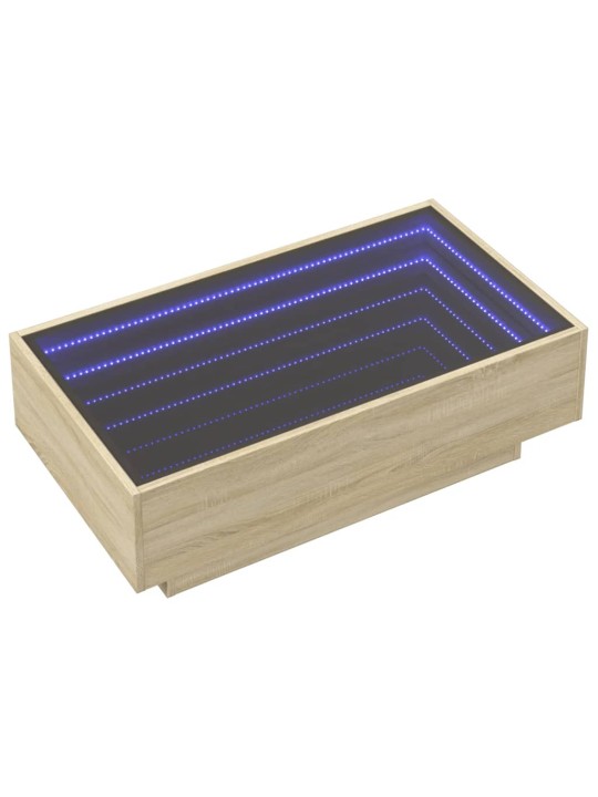 Kafijas galdiņš ar led, ozola, 90x50x30 cm, inženierijas koks