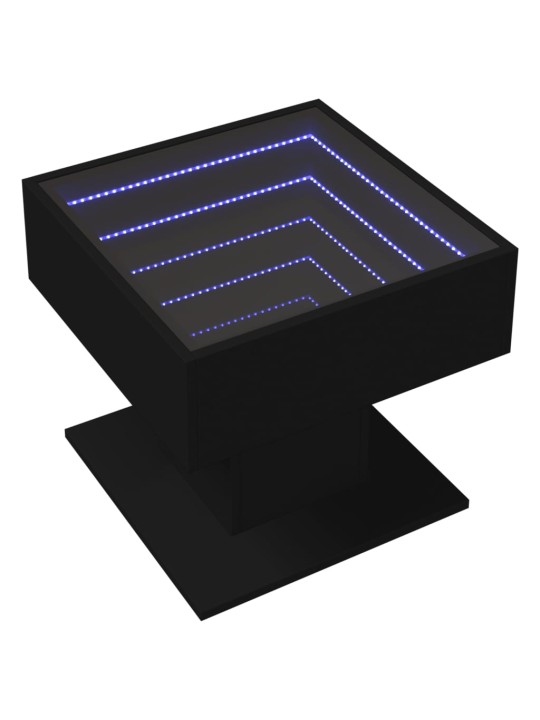 Kafijas galdiņš ar led, melns, 50x50x45 cm, inženierijas koks