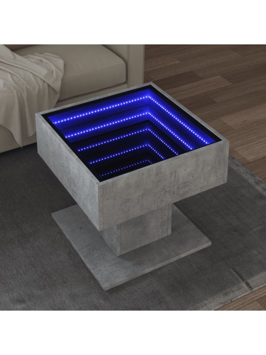 Kafijas galdiņš ar led, 50x50x45 cm, inženierijas koks