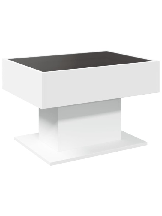 Kafijas galdiņš ar led, balts, 70x50x45 cm, inženierijas koks