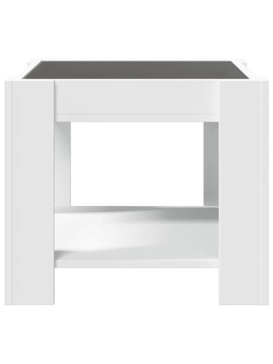 Kafijas galdiņš ar led, balts, 53x53x45 cm, inženierijas koks
