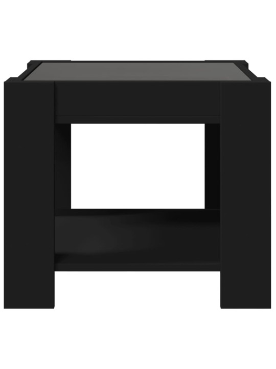 Kafijas galdiņš ar led, melns, 53x53x45 cm, inženierijas koks