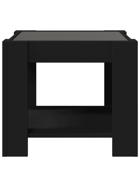 Kafijas galdiņš ar led, melns, 53x53x45 cm, inženierijas koks