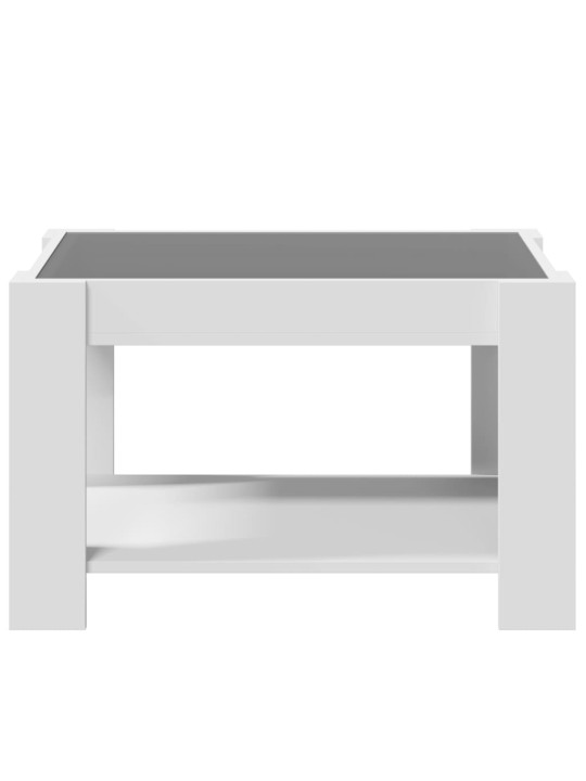Kafijas galdiņš ar led, balts, 73x53x45 cm, inženierijas koks