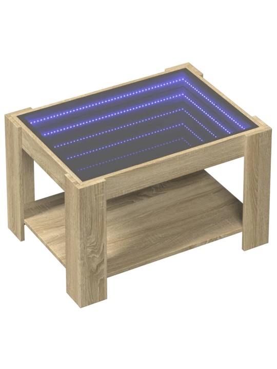 Kafijas galdiņš ar led, ozola, 73x53x45 cm, inženierijas koks