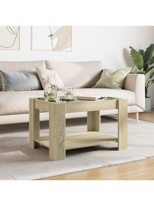Kafijas galdiņš ar led, ozola, 73x53x45 cm, inženierijas koks