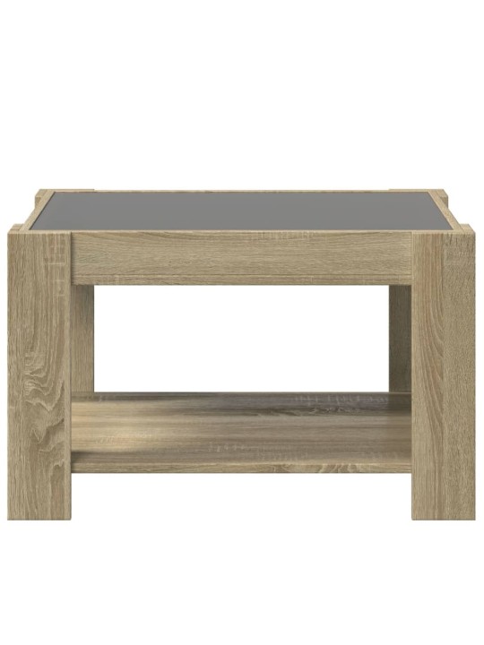 Kafijas galdiņš ar led, ozola, 73x53x45 cm, inženierijas koks