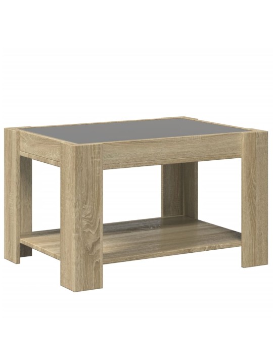 Kafijas galdiņš ar led, ozola, 73x53x45 cm, inženierijas koks