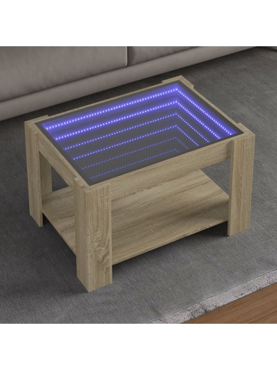 Kafijas galdiņš ar led, ozola, 73x53x45 cm, inženierijas koks