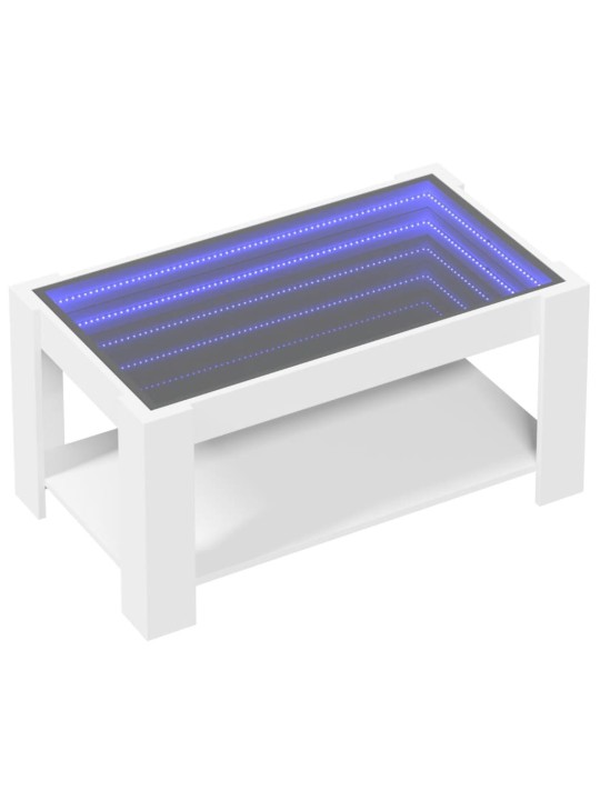 Kafijas galdiņš ar led, balts, 93x53x45 cm, inženierijas koks