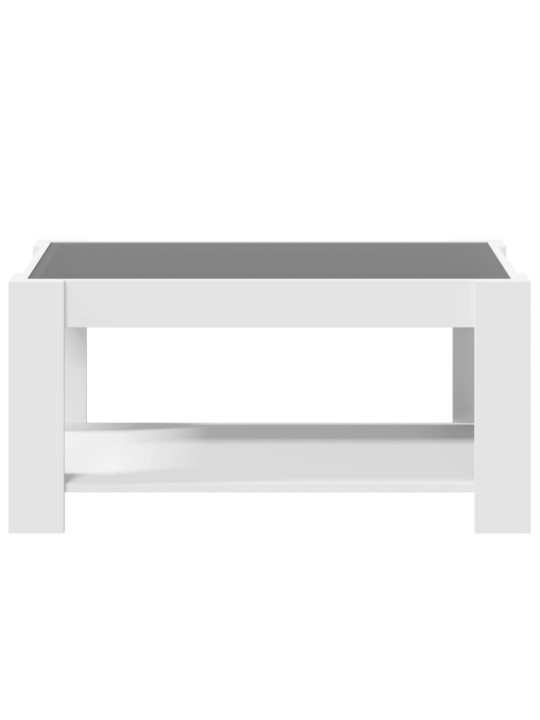 Kafijas galdiņš ar led, balts, 93x53x45 cm, inženierijas koks