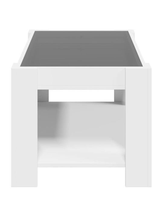 Kafijas galdiņš ar led, balts, 93x53x45 cm, inženierijas koks