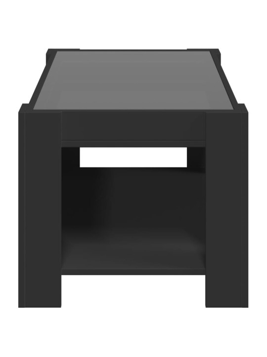 Kafijas galdiņš ar led, melns, 93x53x45 cm, inženierijas koks