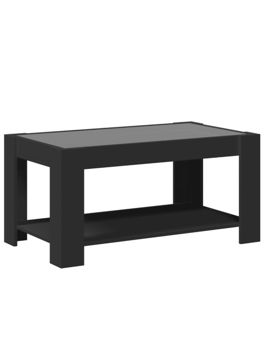 Kafijas galdiņš ar led, melns, 93x53x45 cm, inženierijas koks