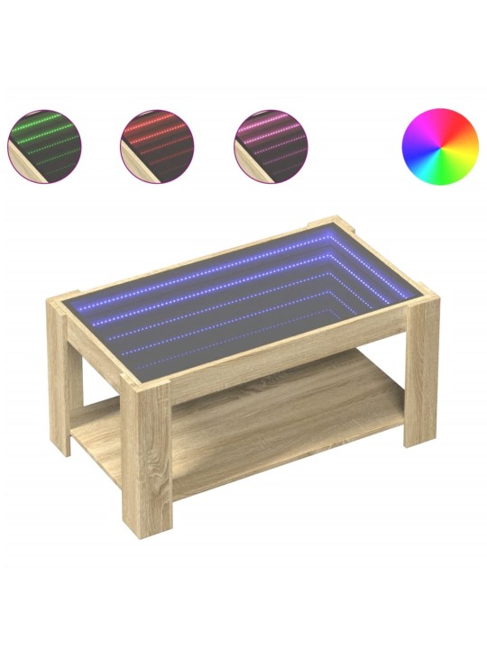 Kafijas galdiņš ar led, ozola, 93x53x45 cm, inženierijas koks