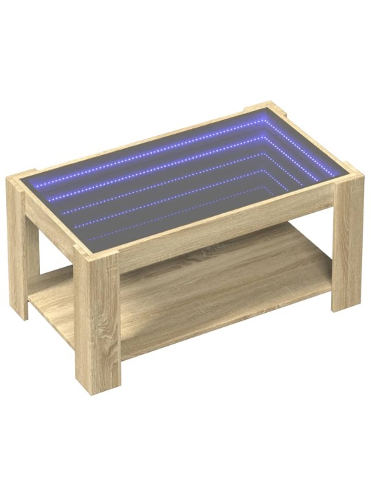 Kafijas galdiņš ar led, ozola, 93x53x45 cm, inženierijas koks