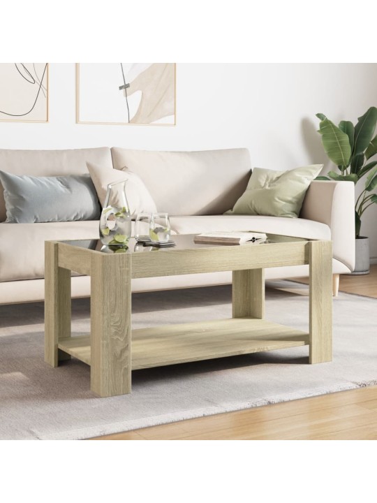 Kafijas galdiņš ar led, ozola, 93x53x45 cm, inženierijas koks