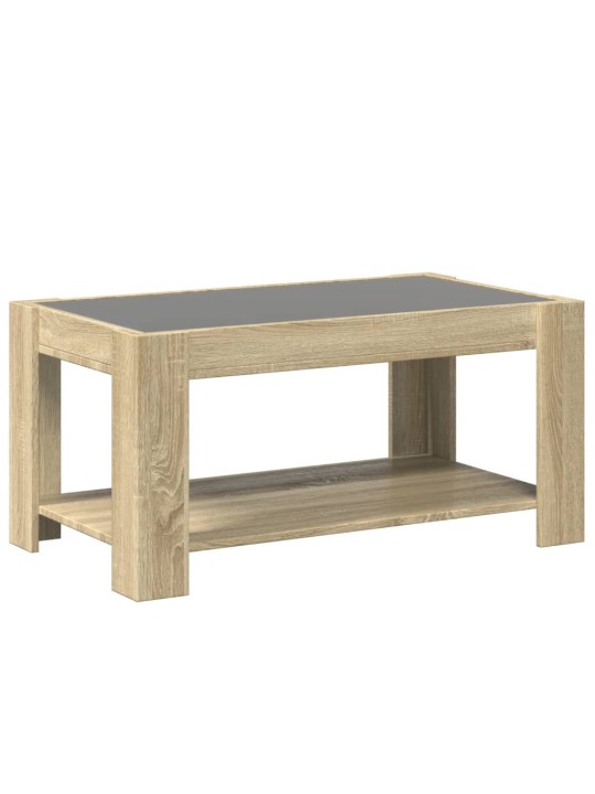 Kafijas galdiņš ar led, ozola, 93x53x45 cm, inženierijas koks