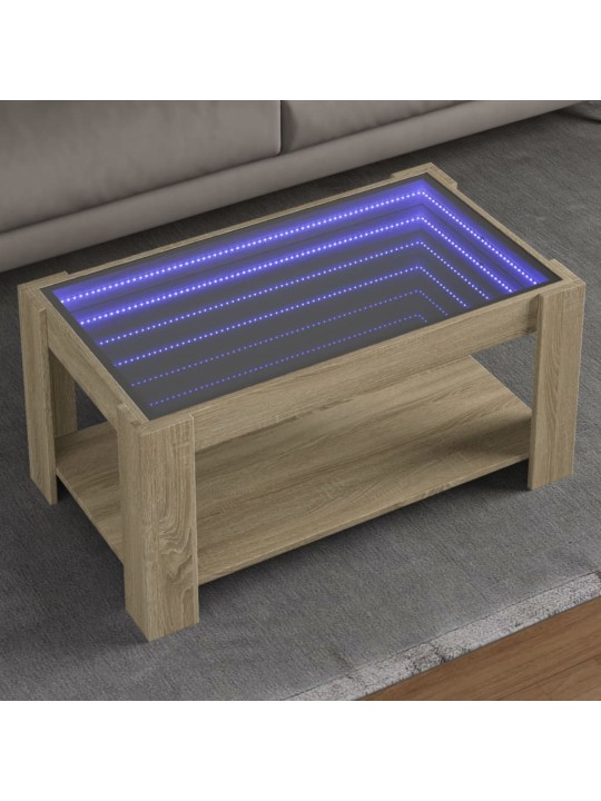 Kafijas galdiņš ar led, ozola, 93x53x45 cm, inženierijas koks