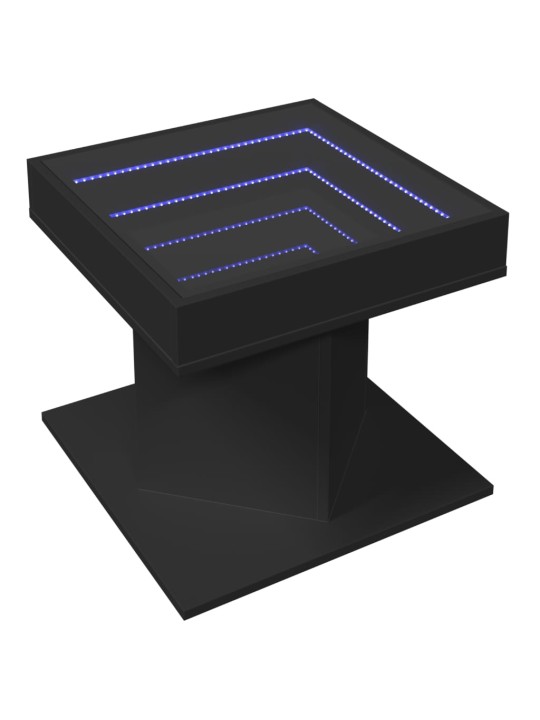 Kafijas galdiņš ar led, melns, 50x50x45 cm, inženierijas koks