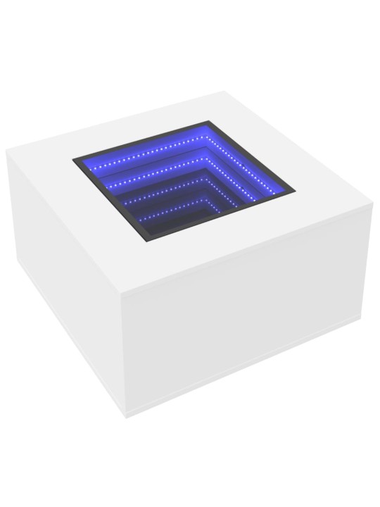 Kafijas galdiņš ar led, balts, 60x60x40 cm, inženierijas koks